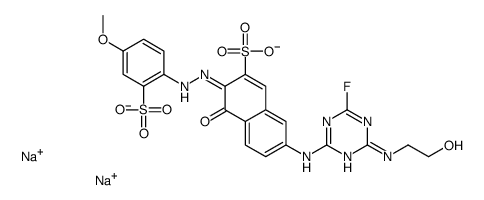 7-[[4-fluoro-6-[(2-hydroxyethyl)amino]-1,3,5-triazin-2-yl]amino]-4-hydroxy-3-[(4-methoxy-2-sulphophenyl)azo]naphthalene-2-sulphonic acid, sodium salt picture