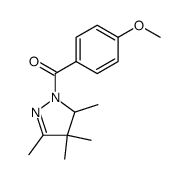 1-(p-methoxybenzoyl)-3,4,4,5-tetramethyl-2-pyrazoline结构式