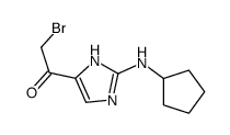 2-bromo-1-[2-(cyclopentylamino)-1H-imidazol-5-yl]ethanone结构式