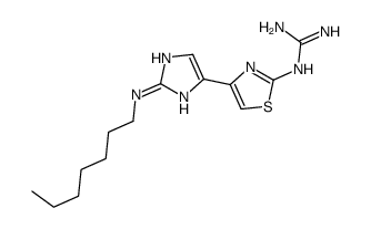 2-[4-[2-(heptylamino)-1H-imidazol-5-yl]-1,3-thiazol-2-yl]guanidine结构式