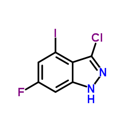 3-Chloro-6-fluoro-4-iodo-1H-indazole结构式
