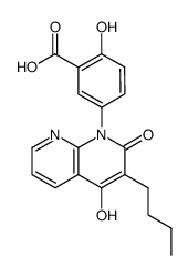 1-(3-carboxy-4-hydroxyphenyl)3-n-butyl-4-hydroxy-1,8-naphthyridin-2(1H)-one Structure