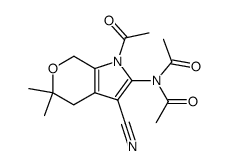 1-acetyl-2-diacetylamino-5,5-dimethyl-3-cyano-4,5,6,7-tetrahydropyrrolo<2,3-c>pyran Structure