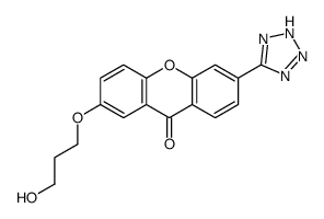 2-(3-hydroxypropoxy)-6-(2H-tetrazol-5-yl)xanthen-9-one Structure