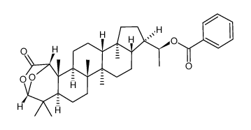 (S)-1-((1S,4S,5aR,7aR,7bR,9aS,10R,12aS,12bR,14aS,14bR)-5,5,7a,7b,12a,14b-hexamethyl-2-oxoicosahydro-2H-1,4-epoxycyclopenta[7,8]phenanthro[1,2-d]oxepin-10-yl)ethyl benzoate Structure