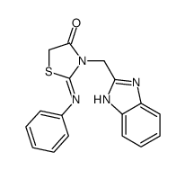 3-(1H-benzimidazol-2-ylmethyl)-2-phenylimino-1,3-thiazolidin-4-one Structure