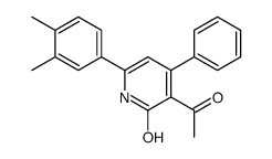 3-acetyl-6-(3,4-dimethylphenyl)-4-phenyl-1H-pyridin-2-one结构式