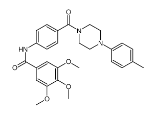 3,4,5-trimethoxy-N-[4-[4-(4-methylphenyl)piperazine-1-carbonyl]phenyl]benzamide Structure