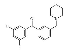 3,5-DIFLUORO-3'-PIPERIDINOMETHYL BENZOPHENONE结构式