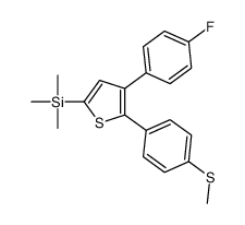 [4-(4-fluorophenyl)-5-(4-methylsulfanylphenyl)thiophen-2-yl]-trimethylsilane结构式