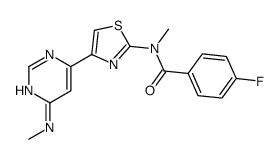 4-fluoro-N-methyl-N-[4-[6-(methylamino)pyrimidin-4-yl]-1,3-thiazol-2-yl]benzamide结构式