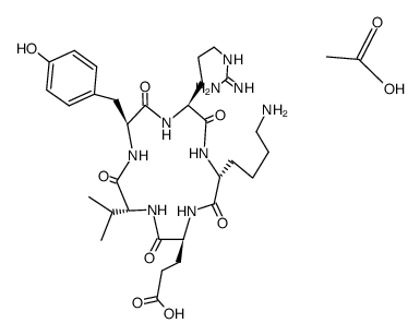 cyclo<-Tyr-Arg-D-Lys-Glu-D-Val->*2AcOH结构式