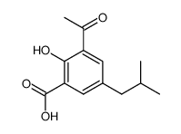 3-Acetyl-2-hydroxy-5-isobutyl-benzoic acid结构式