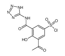 3-acetyl-2-hydroxy-5-(chlorosulfonyl)-N-(1H-tetrazol-5-yl)benzamide Structure