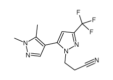 3-[1',5'-Dimethyl-5-(trifluoromethyl)-1'H,2H-3,4'-bipyrazol-2-yl] propanenitrile Structure