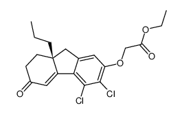 ethyl R(+)[(5,6-dichloro-3-oxo-9a-propyl-2,3,9,9a-tetrahydro-1H-fluoren-7-yl)oxy]acetate结构式