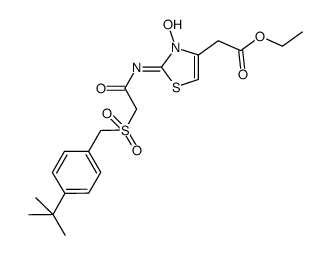 ethyl 2-(2-((2-((4-(tert-butyl)benzyl)sulfonyl)acetyl)imino)-3-hydroxy-2,3-dihydrothiazol-4-yl)acetate Structure