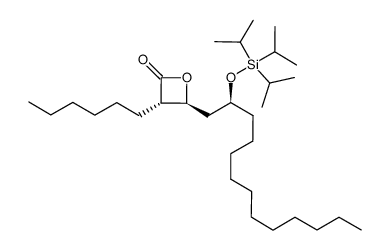 (3S,4S)-3-Hexyl-4[(S)-2-(triisopropylsilyloxy)tridecyl]-2-oxetanone Structure