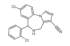 8-chloro-6-(2-chlorophenyl)-5,6-dihydro-4H-imidazo[1,5-a][1,4]benzodiazepine-3-carbonitrile Structure