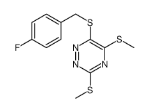 6-[(4-fluorophenyl)methylsulfanyl]-3,5-bis(methylsulfanyl)-1,2,4-triazine Structure