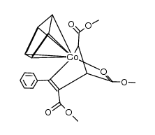 (η5-cyclopentadienyl)cobalt{(phenyl)(dicarbomethoxy)(OCH3)-oxanorbornadiene}结构式