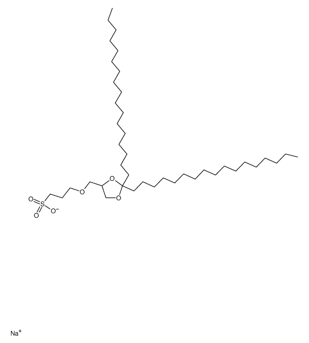 Sodium 3-((2,2-Diheptadecyl-1,3-dioxolan-4-yl)methoxy)-1-propanesulfonate结构式