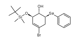 (3β,4α,5β)-1-bromo-3-[[(1,1-dimethylethyl)dimethylsilyl]oxy]-4-hydroxy-5-(phenylseleno)cyclohex-1-ene结构式