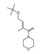 (E)-N-<2-methyl-1-methylene-4-<(trimethylsilyl)oxy>-2-butenyl>morpholine Structure