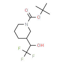 tert-butyl 3-(2,2,2-trifluoro-1-hydroxyethyl)piperidine-1-carboxylate structure