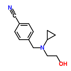 4-{[Cyclopropyl(2-hydroxyethyl)amino]methyl}benzonitrile结构式