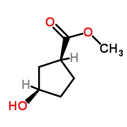 Methyl (1S,3R)-3-hydroxycyclopentanecarboxylate结构式