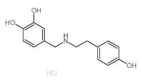 1,2-Benzenediol,4-[[[2-(4-hydroxyphenyl)ethyl]amino]methyl]-, hydrochloride (1:1) picture