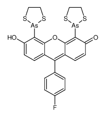 4,5-Bis(1,3,2-dithiarsolan-2-yl)-9-(4-fluorophenyl)-6-hydroxy-3H-xanthen-3-one Structure