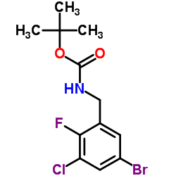 2-Methyl-2-propanyl (5-bromo-3-chloro-2-fluorobenzyl)carbamate结构式