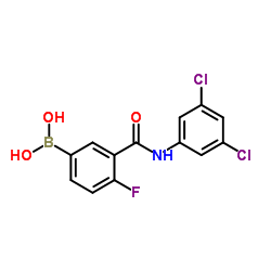 3-(3,5-dichlorophenylcarbamoyl)-4-fluorophenylboronic acid structure