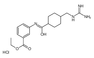 ethyl 3-[[4-[(diaminomethylideneamino)methyl]cyclohexanecarbonyl]amino]benzoate,hydrochloride Structure