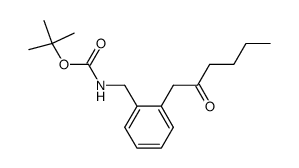 1-(2-((tert-butoxycarbonyl)aminomethyl)phenyl)-2-hexanone结构式