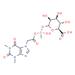 Mannopyranuronic acid, 1-O-hydroxymethyl(1,2,3,6-tetrahydro-1,3-dimethyl-2,6-dioxo-7H-purin-7-yl)acetyloxysilyl-结构式