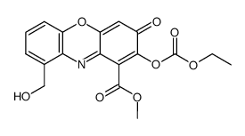 2-ethoxycarbonyloxy-9-hydroxymethyl-3-oxo-3H-phenoxazine-1-carboxylic acid methyl ester Structure