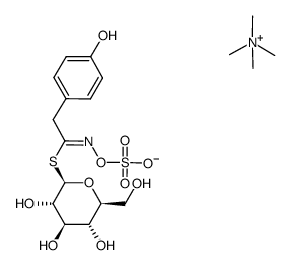 tetramethylammonium [4-hydroxy-alpha-(1-thio-beta-D-glucopyranosyl)phenethylideneaminyl] sulphate Structure