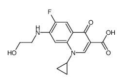 1-cyclopropyl-6-fluoro-7-(2-hydroxy-ethylamino)-4-oxo-1,4-dihydro-quinoline-3-carboxylic acid结构式