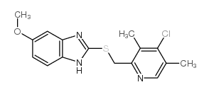 5-甲氧基-2-{[(4-氯-3,5-二甲基-吡啶-2-基)甲基]硫代}-1H-苯并咪唑结构式
