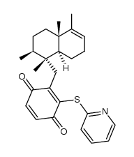 2-(pyridin-2-ylthio)-3-(((1R,2S,4aS,8aS)-1,2,4a,5-tetramethyl-1,2,3,4,4a,7,8,8a-octahydronaphthalen-1-yl)methyl)cyclohexa-2,5-diene-1,4-dione Structure
