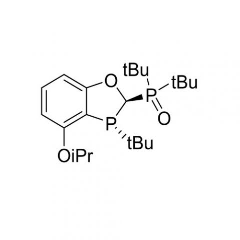 二叔丁基((2R,3R)-3-(叔丁基)-4-异丙氧基-2,3-二氢苯并[d][1,3]氧杂膦-2-基)氧化膦结构式
