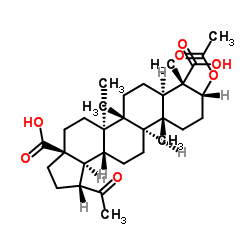 (3ALPHA,4ALPHA)-3-(乙酰氧基)-20-氧代-30-去甲羽扇烷-23,28-二酸结构式