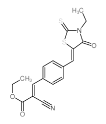 2-Propenoic acid,2-cyano-3-[4-[(3-ethyl-4-oxo-2-thioxo-5-thiazolidinylidene)methyl]phenyl]-,ethyl ester结构式