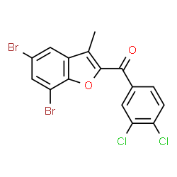 (5,7-Dibromo-3-methyl-1-benzofuran-2-yl)(3,4-dichlorophenyl)methanone structure