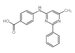 4-[(6-methyl-2-phenylpyrimidin-4-yl)amino]benzoic acid结构式