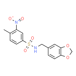 N-(benzo[d][1,3]dioxol-5-ylmethyl)-4-methyl-3-nitrobenzenesulfonamide Structure