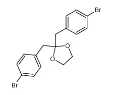 1,3-bis(4-bromophenyl)-2-propanone ethylene acetal Structure